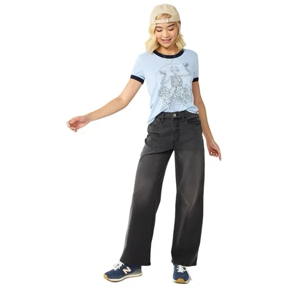 SO Dark Grey Flare Wide Leg Jeans High-Rise Size 13/31W - Picture 2 of 6